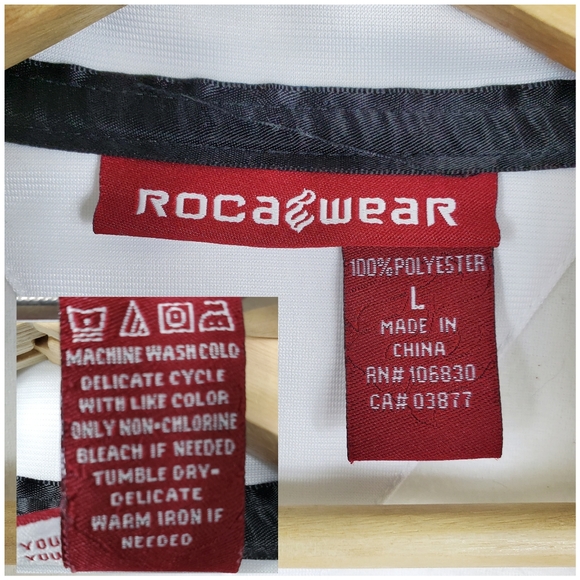 Rocawear Abstract Lines White Blue Jacket Large - Picture 2 of 8